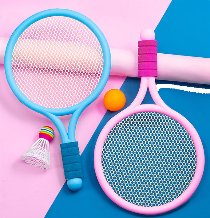 儿童羽毛球拍玩具户外运动网球拍玩具男女孩2拍+3球